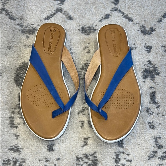 Corso Como Blue and Brown Sandals with Suede Straps - Picture 1 of 3